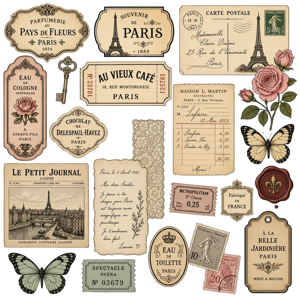 Luxury Parisian Vintage Junk Journal Clipart Collection — thanksgiving clip art