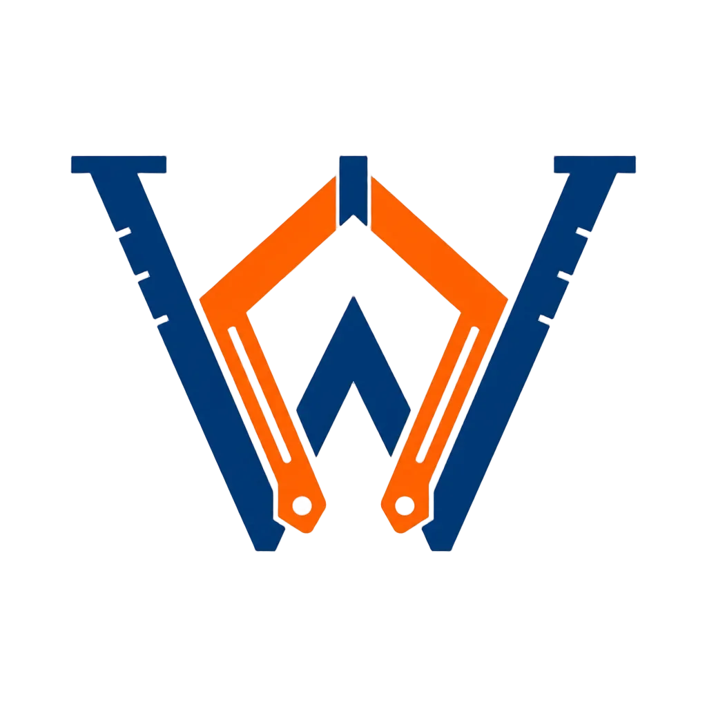 Modern W Lettermark Logo - Construction Tech — free clip art