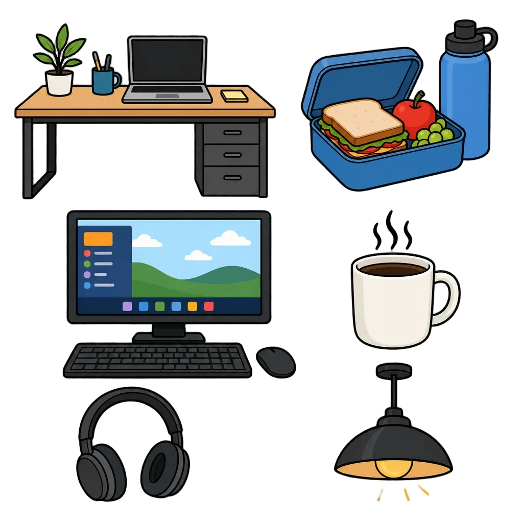 Office Scene Setting Flat Design Clip Art — heart clip art