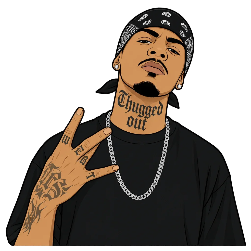 Street Style Gang Sign Flat Illustration — free clip art