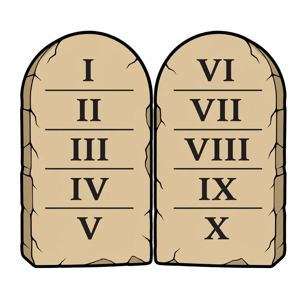 Ten Commandments Tablets Flat Icon — free clip art