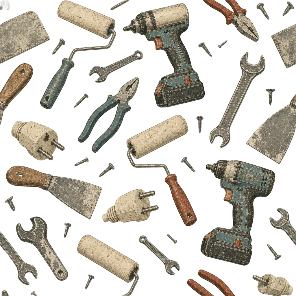 Vintage Tools Seamless Pattern — free clip art